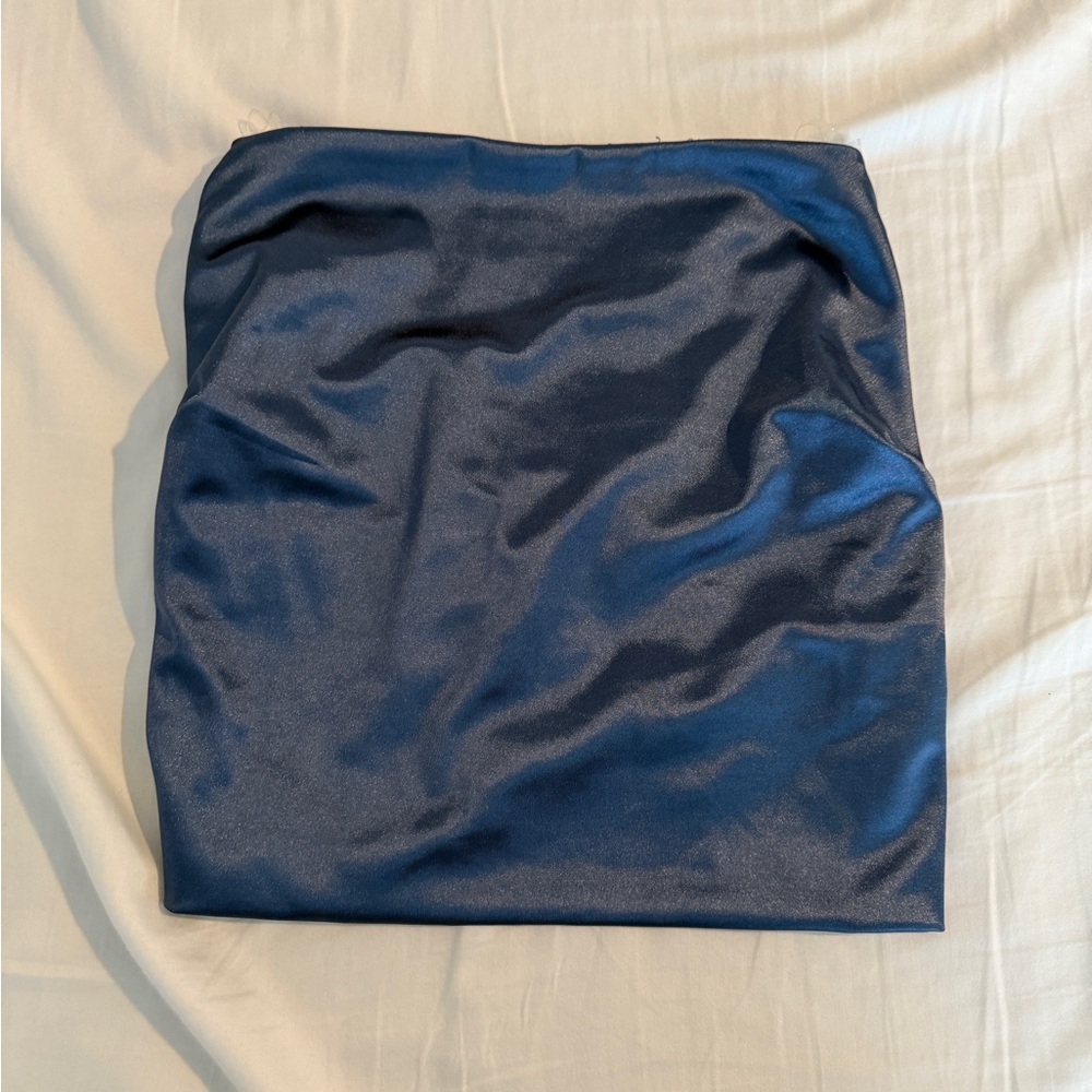 Satin Blue Tube Top